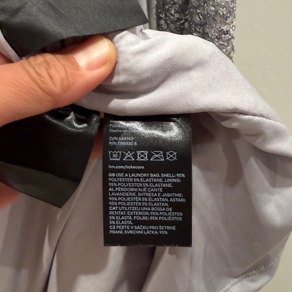 H&M silver sequins wrap dress, size M - Picture 10 of 16